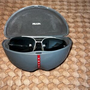 Prada Silver and Black Men's Sunglasses